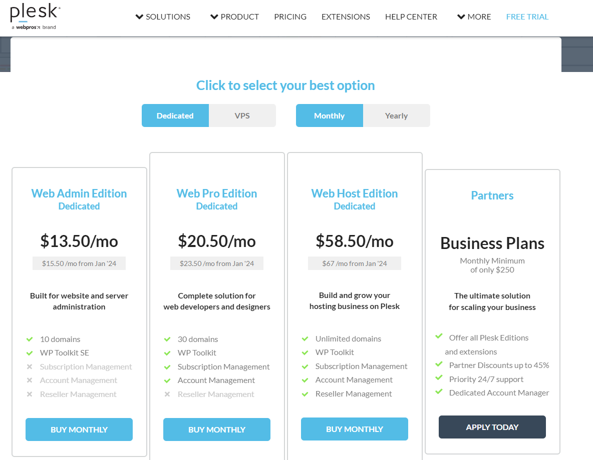 Plesk Pricing 2024