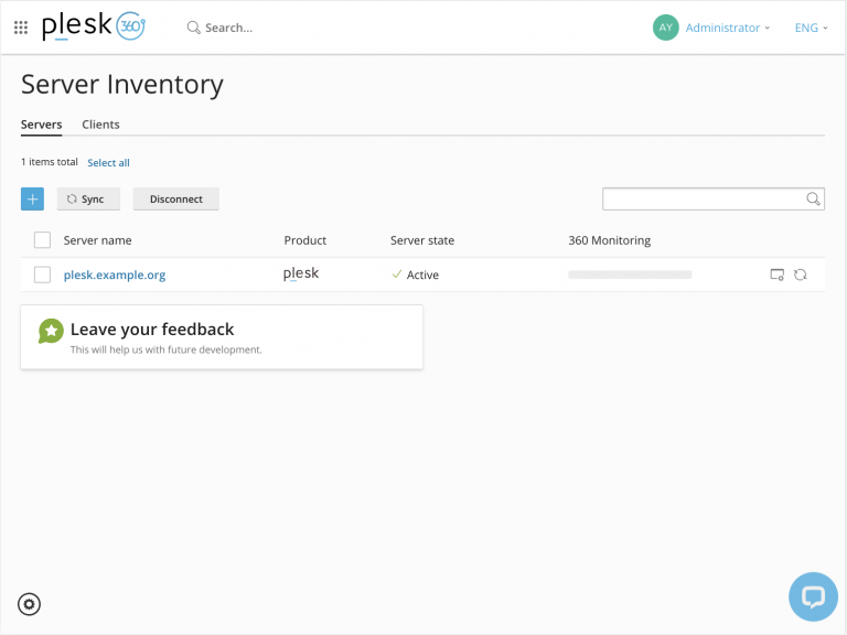 360 Monitoring Plesk Setup