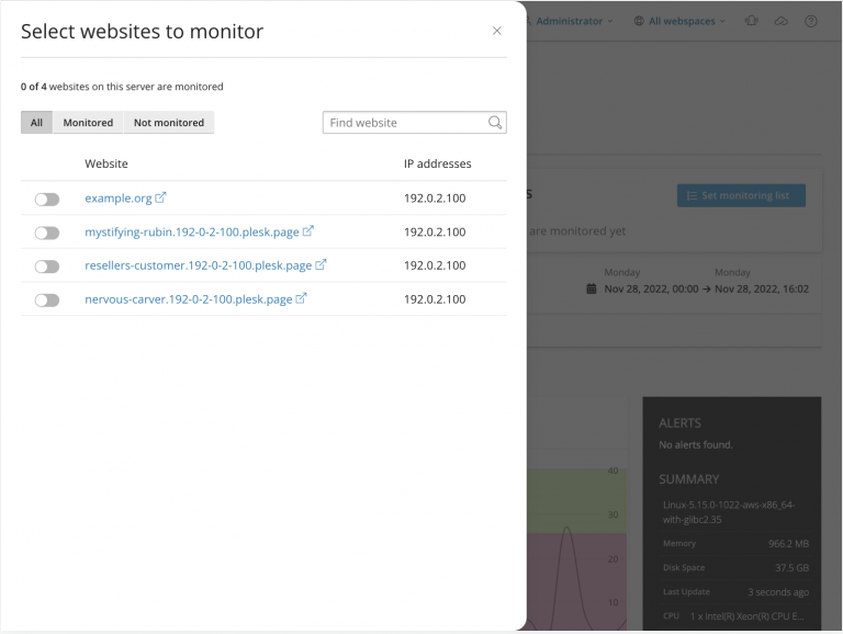 360 Monitoring Websites